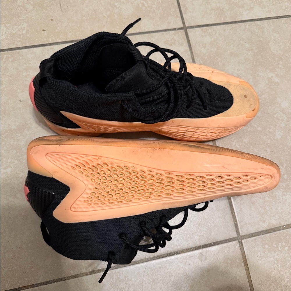 Anthony Edward Black and Peach Athletic Sneakers